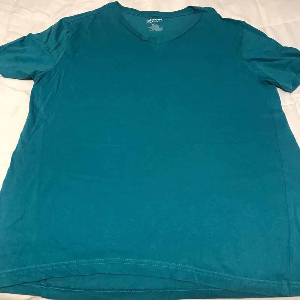 V neck t-shirt aqua color